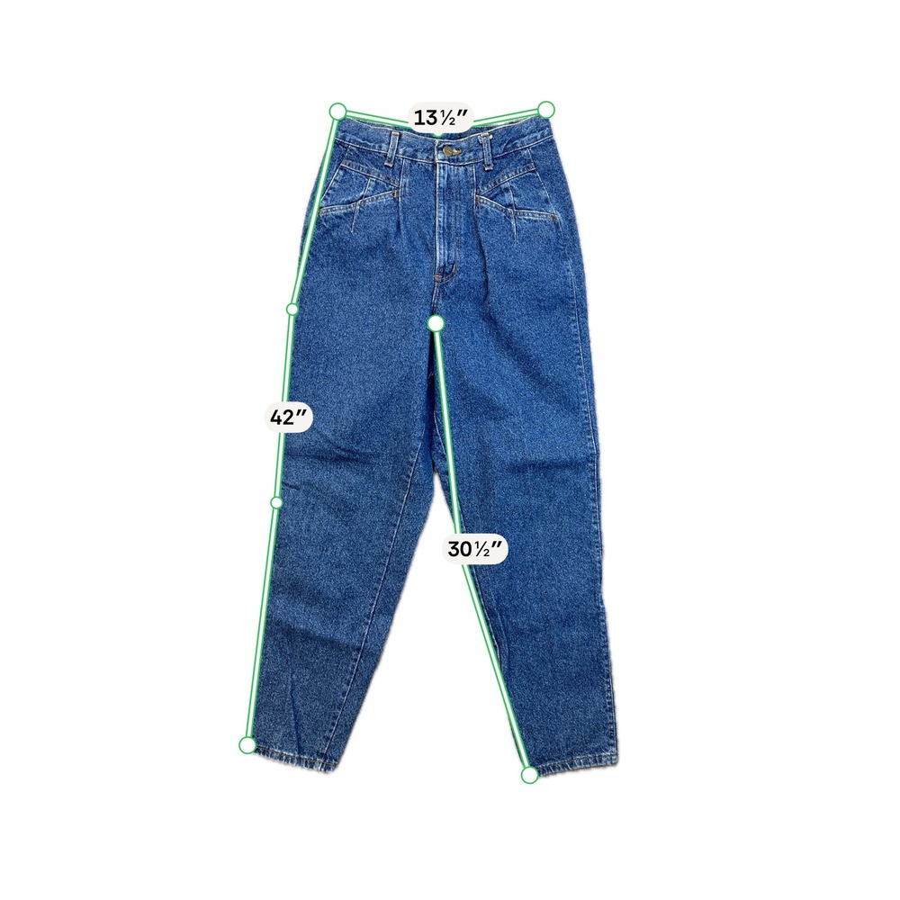 Chic Tapered Leg Jeans Womens Size 11 Blue High Rise Vintage USA Made - Picture 9 of 11